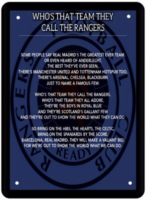 GLASGOW RANGERS FOOTBALL BLECHSCHILD PLAKETTE