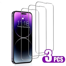 3X Tempered Glass Screen Protector For iPhone 14 13 12 11 Pro Max X XS XR 8 7 6