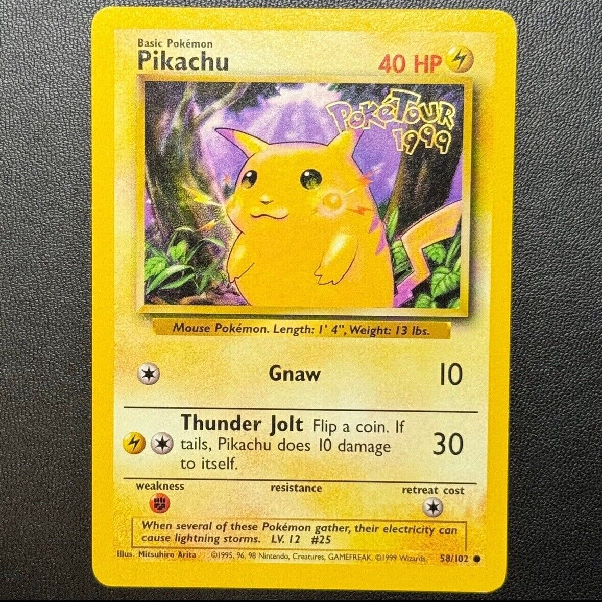 1999 Pikachu PokeTour 1999 58/102 Base Set Unlimited Pokemon 1999 Pikachu PokeTour 1999 58/102 Base Set Unlimited Pokemon