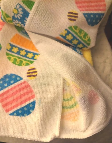 2 Pc Kitchen Towel Set Easter Egg Design - New - Picture 3 of 3