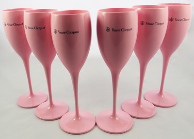 Yellow Label Flute Acrylic Rosé - Champagne Veuve Clicquot Brand New Set of 16