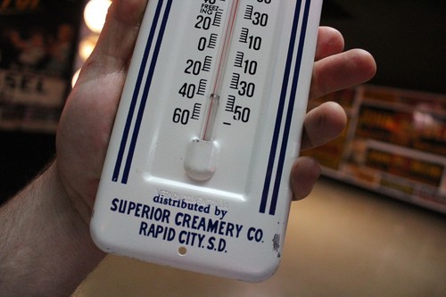 RARE 1950s SUPERIOR ICE CREAM DEALER METAL THERMOMETER SIGN RAPID CITY SD DAIRY - Picture 5 of 13