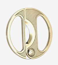 Elie Bleu Round Cigar Cutter / Scissors, Gold Pinstripe, EBC2006, New In Box