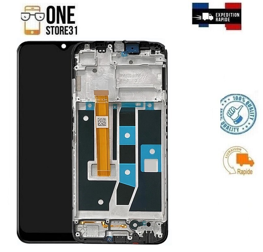 Écran LCD Complet Avec Vitre Tactile Pour OPPO A16 4G / A16s – Châssis Noir, Neuf Sous Blister