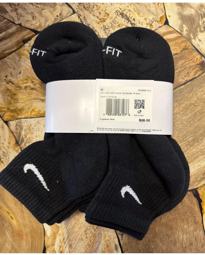 Nike Everyday Plus Calcetines al Tobillo Paquete de 6 Talla 5Y-7Y/Hombres6-8/W8-10 Negro Dri-Fit NE Foto 2 de 2