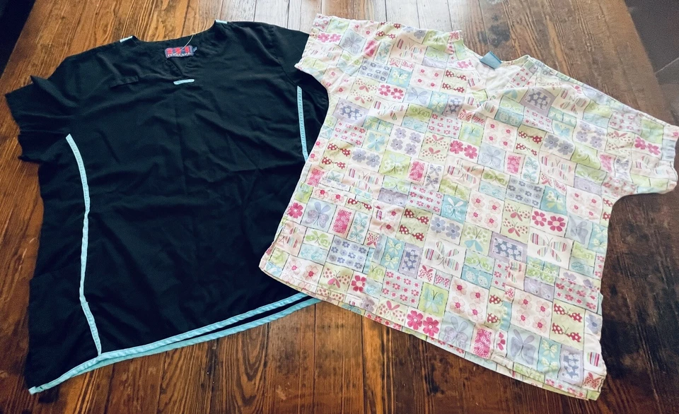 (2) XL Medical Scrub Tops - Scrub HQ - Beverly Hills Uniforms - Image 2 of 3