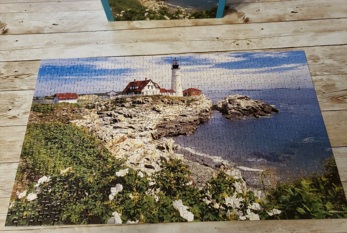 ROSEページ Encore Rose Art Puzzle, White Roses at Portland Head, Maine
