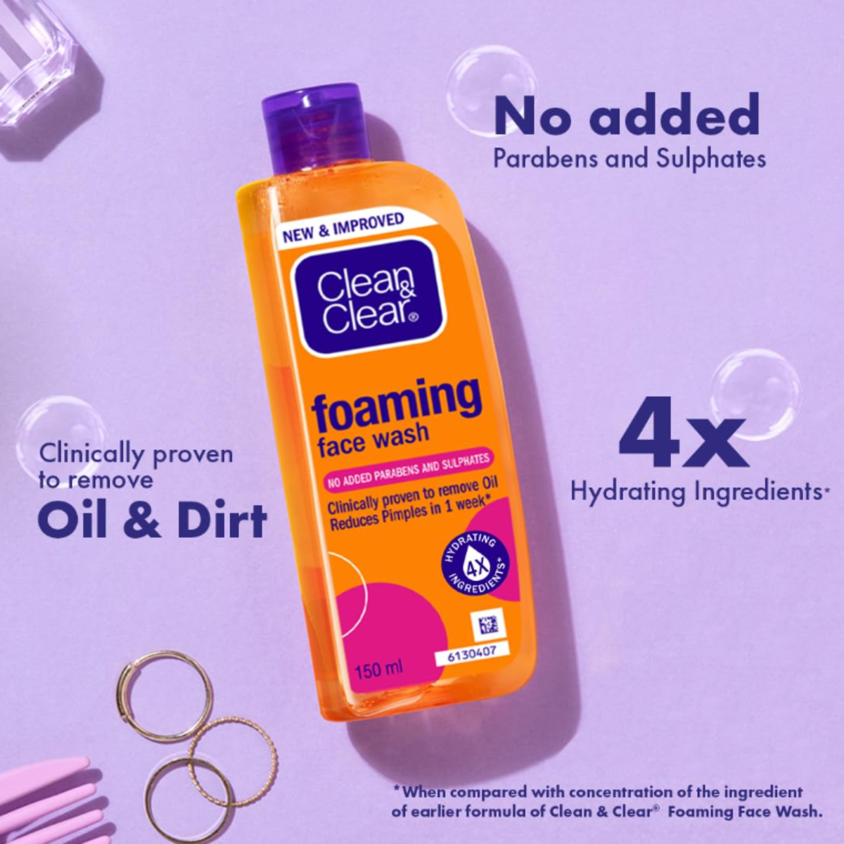 2x100ml) Clean And Clear Essentials Self Foaming Facial Wash Oil