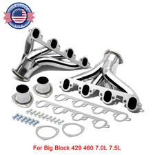 Shorty Hugger Exhaust Header Stainless Steel For Ford Big Block 429 460 7.0 7.5l