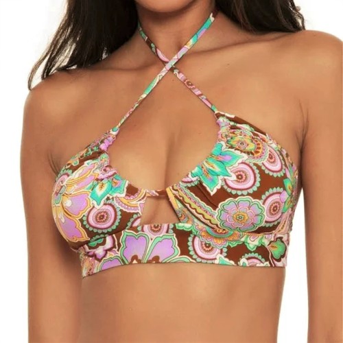 Bikini hipster floreale nuovo con etichette Becca collezione S, M - Foto 13 di 18