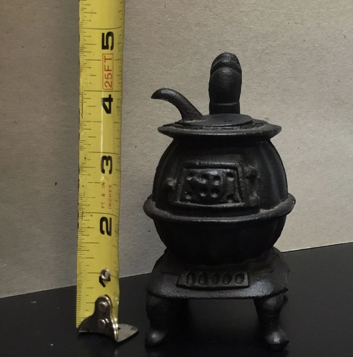 Vintage Miniature Cast Iron Pot Belly Stove Black | eBay