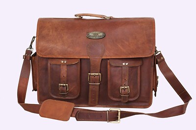 Women Laptop Satchel Leather Messenger Cross Body Bag Handmade Gift For Her