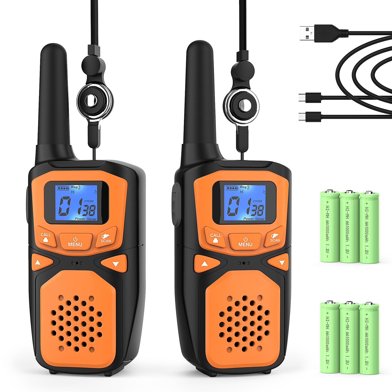 Adult Walkie Talkies 2 Pack, WokTok Rechargeable Long Range Walkie Talkies 2 Way