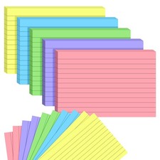 Colored Index Cards 4x6, 190 Pack Ruled Index Cards, Flash Cards for Studying...