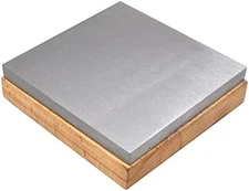 4" x 4" x 1" Steel Combination Bench Block with Wooden Base Jewelry Making Metal