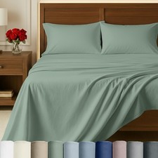 100 Egyptian Cotton Queen Size Sheet Set, Mint Green