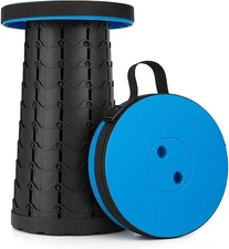 Portable Collapsible Stool – Adjustable Height Folding Stool for Camping