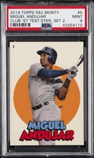 2018-19 TOPPS 582 MONTGOMERY CLUB 1967 TEST STICKER SET 2 MIGUEL ANDUJAR PSA 9