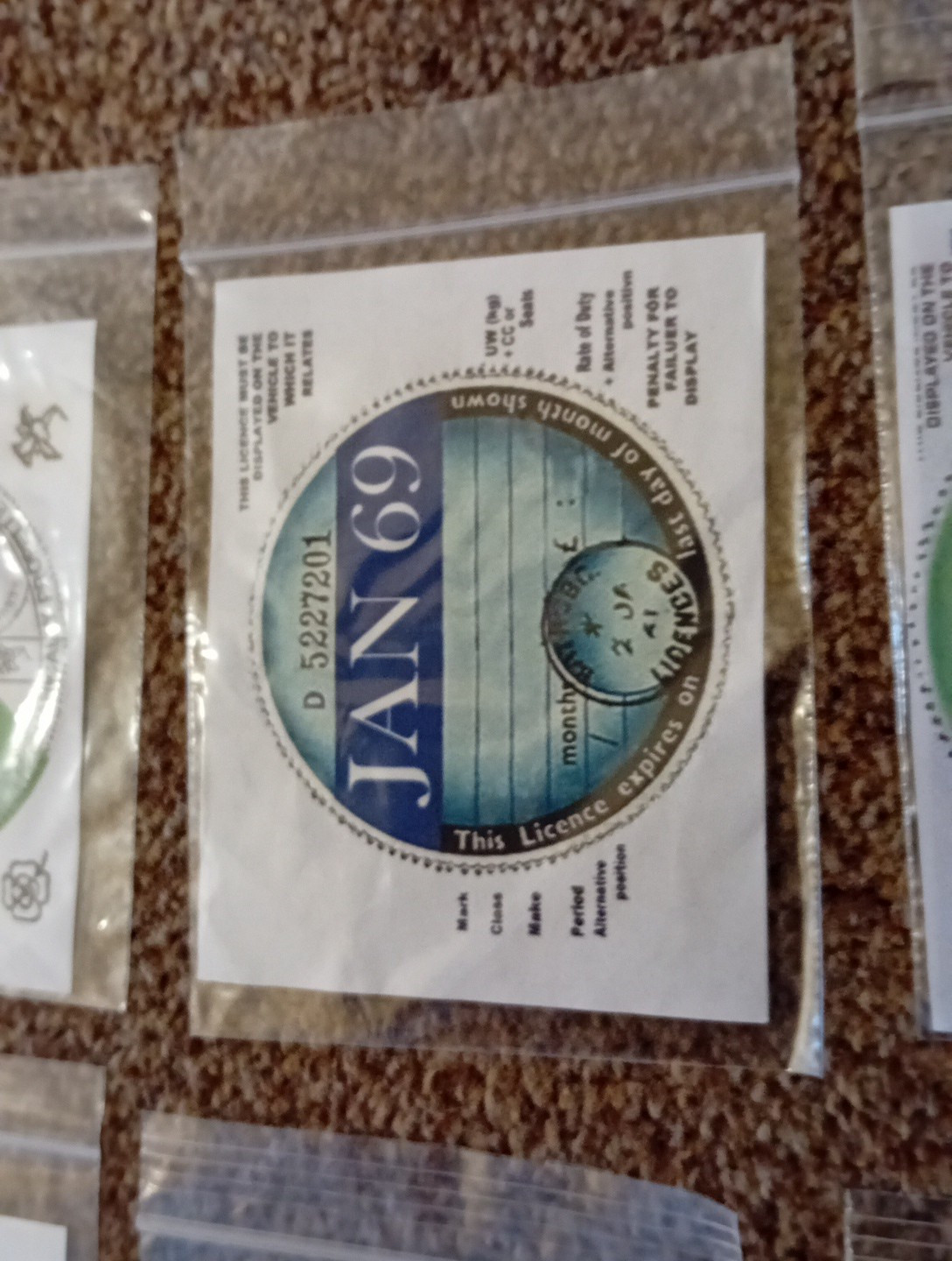 Repro Classic Car Vehicle Road Tax Disc any year/month 1921-2012 see disciption