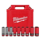 Milwaukee Shockwave Impact Duty Socket 1/2" Drive SAE & Metric 9Pc Lug Nut Set