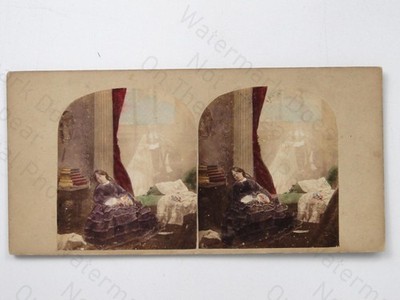 A Silvester Dream Wedding Ghost Effect Tableau Vivant Hand-Tinted Stereoview