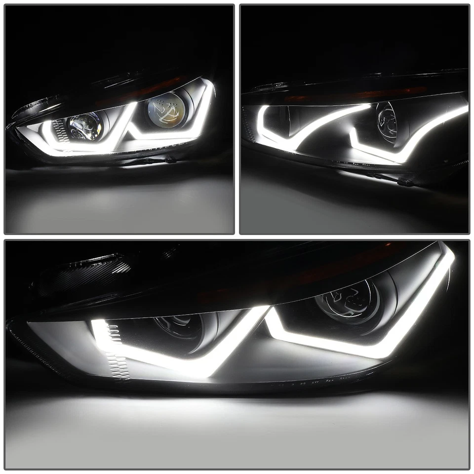 [LED DRL] PARA FORD FOCUS 15-18 NEGRO/ÁMBAR SEÑAL PROYECTOR FAROS FAROS Foto 3 de 4