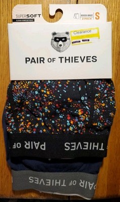 Pair of Thieves Men's Size S 28-30 Super Soft Cloud Comfortable Boxer Briefs 2pk
