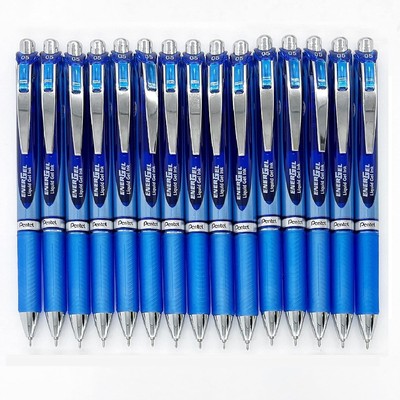 Pentel EnerGel Deluxe RTX Retractable Liquid Gel 15 Count (Pack of 1), Blue 
