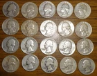 20 Washington silver quarters 90%silver - Lot 12
