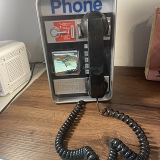 Teléfono estilo teléfono público marca artículos callejeros coleccionables vintage y raros (¡¡FUNCIONA!!)