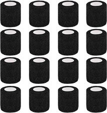 16 Pack Self Adhesive Bandage Wrap, 2" X 5 Black Cohesive 16 