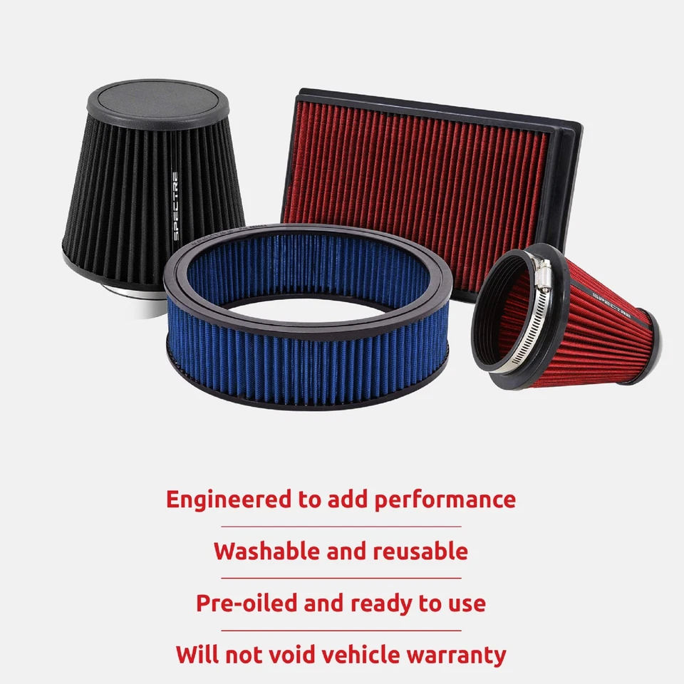 Spectre 8131 Universal Clamp-On Air Filter - Round Tapered 3"/3.5"/4" - RED - Image 2 of 4