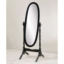 Wooden Antique Floor Free Standing Mirror 59" Oval Clear Dressing Cheval Mirror