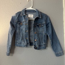 Old Navy Stretch Blue Jean Denim Jacket Child Size M 8 Amazing Shape Light Use