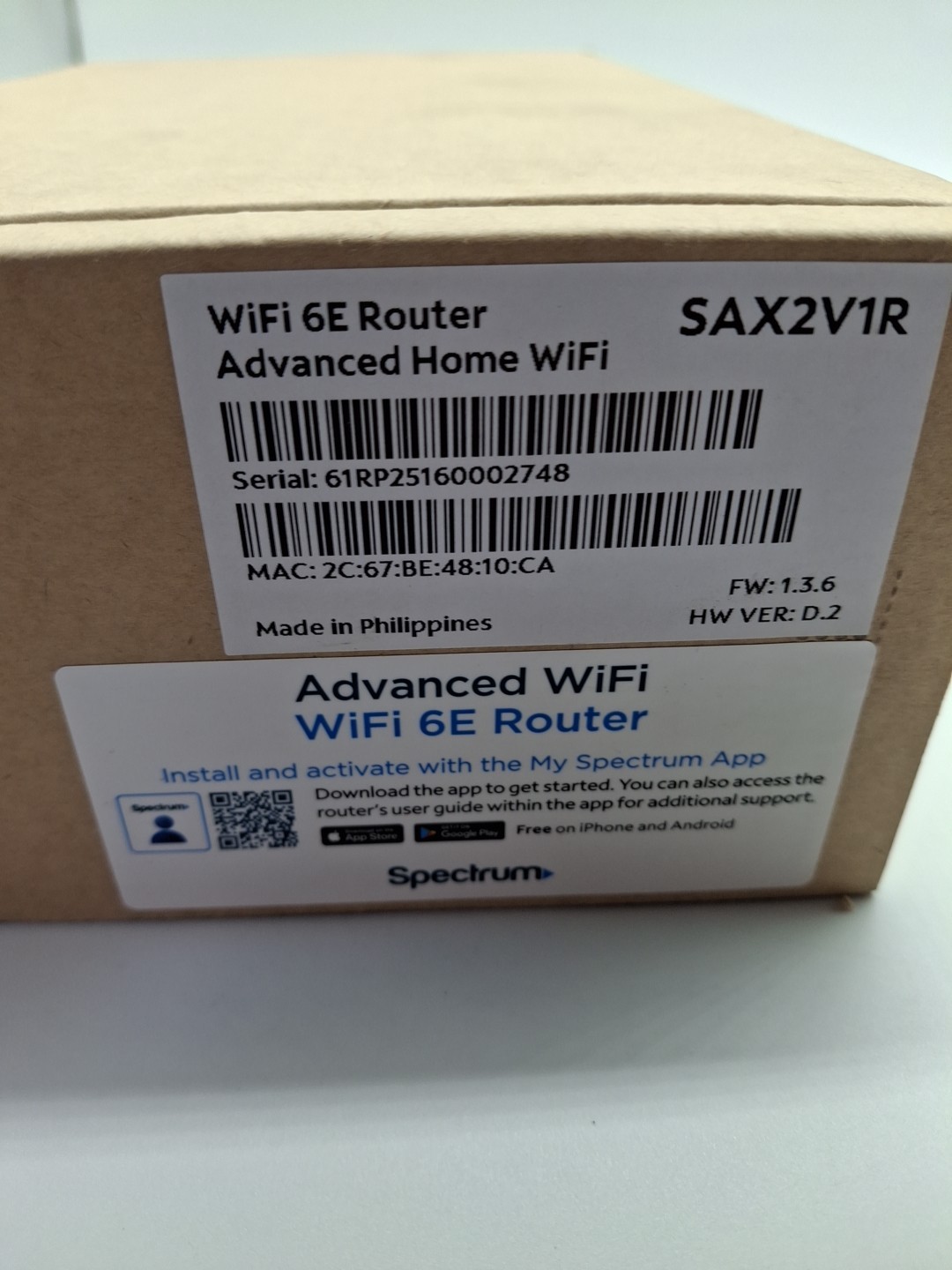 Spectrom Routor Spectrum Wireless Router 6 SAX2V1R Advanced Home Wifi Router | eBay