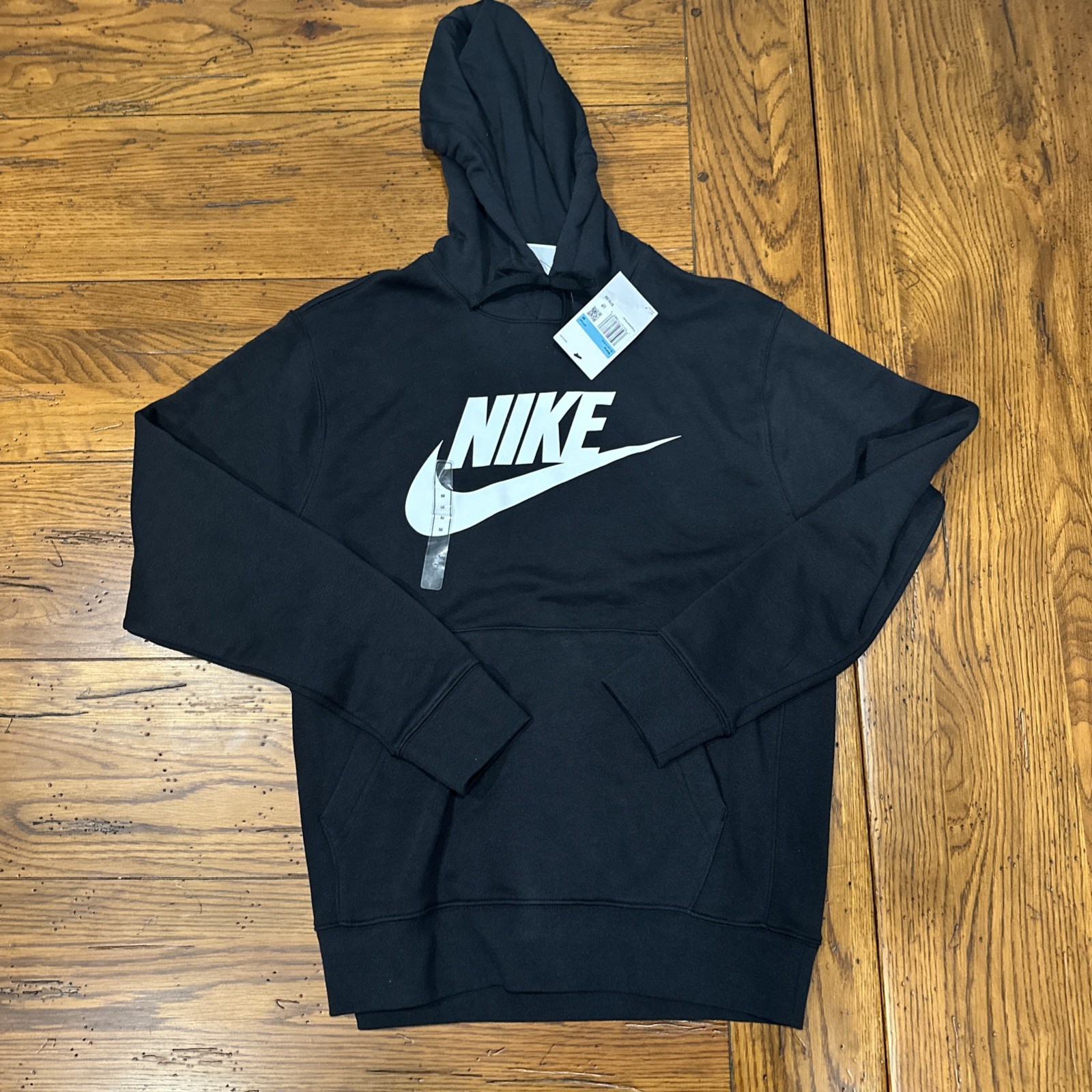 Nike Sportswear Club Fleece Pullover Hoodie Black Mens Size M NWT