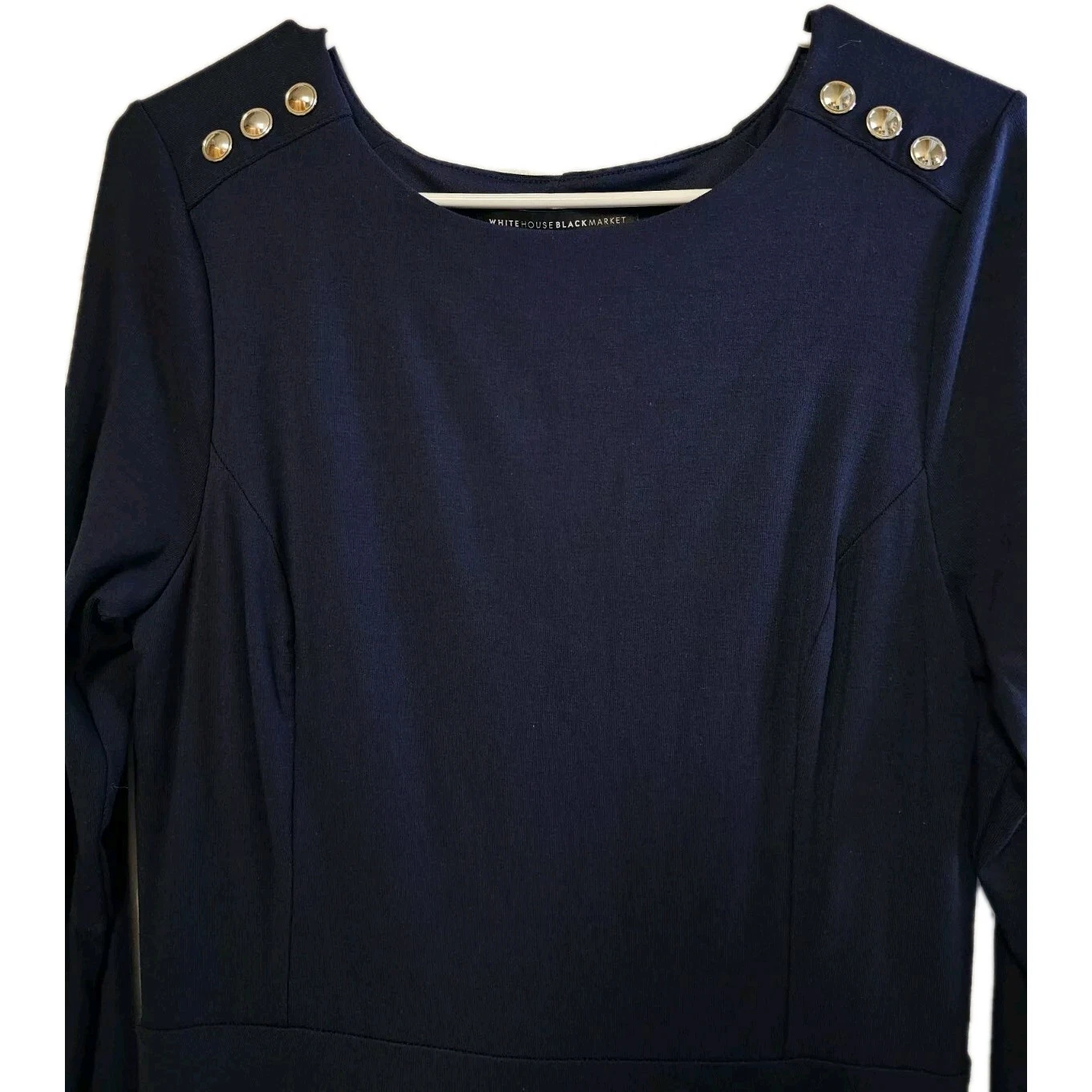 VETEMENTS Abito donna White Ho Black Market manica lunga foderato blu navy taglia 6 us intime ottimeioni