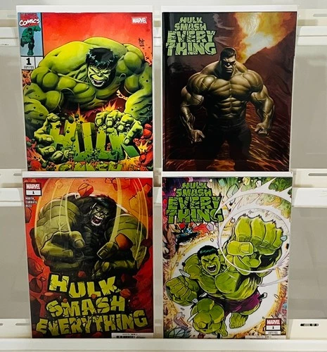 SET OF 4 HULK SMASH EVERYTHING #1A/B/FOIL/SIQUEIRA 1:25 VARIANTS NORTH 2026 NM
