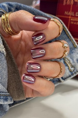 Red Aspen Press On Nails   Innovative Inez   Short Squoval   Purple Glazed