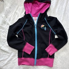 My Little Pony Rainbow Dash Niñas Sudadera con Capucha XS (4/5) Negro Rosa Cremallera Completa