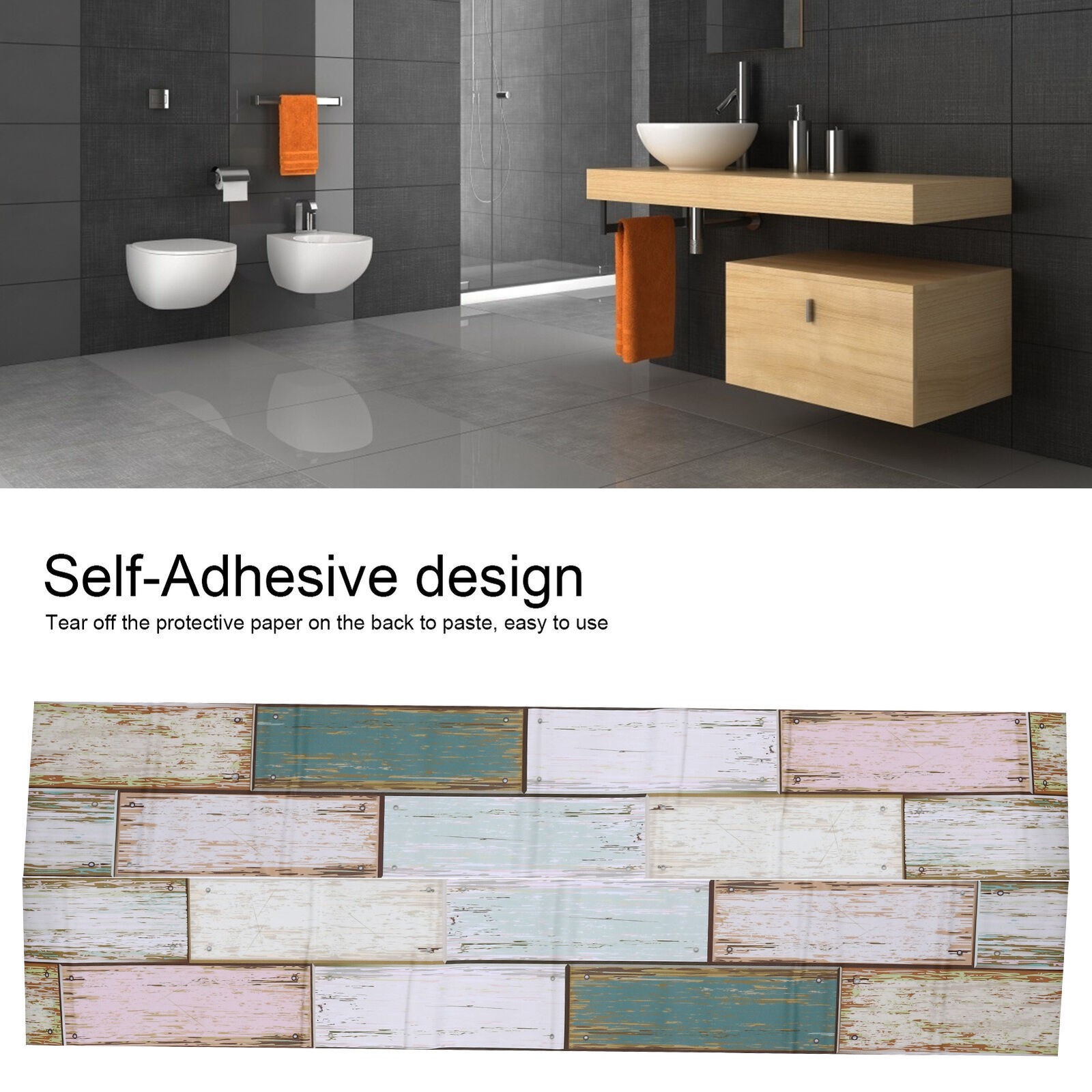 Waterproof Self-Adhesive Baseboard Tile Sticker for Floors and Corridors