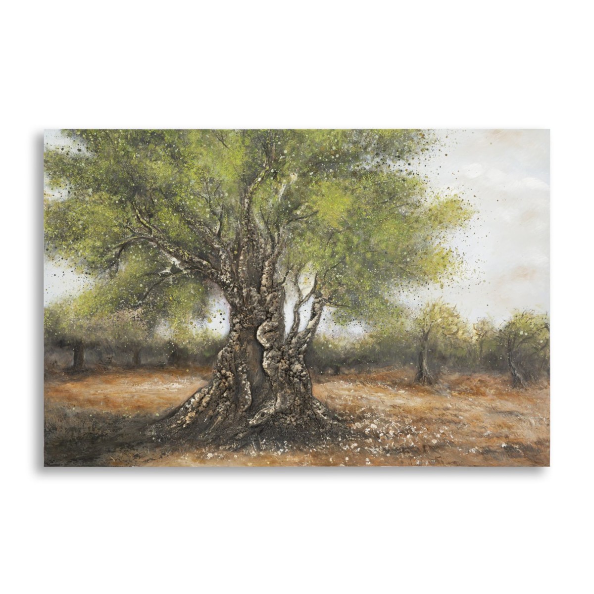 Toile murale Olivier II 80x120 cm cadre en bois tableau multicolore salon