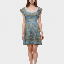 Zimmermann Ruffled Paisley-print Linen Dress, Size Uk8