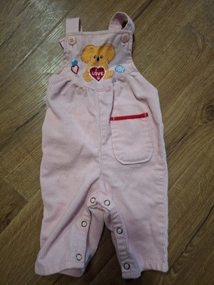 Vintage Montgomery Ward Pink  Overalls  Size 3 To 6 Month Made In Hong Kong 