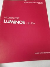 Morris Pert Luminos Op 16a Basset Horn or Clarinet B Flat and Piano Sheet Music