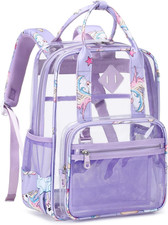 Small Clear Backpack for School Transparent Bookbag for Kids Heavy Duty PVC See