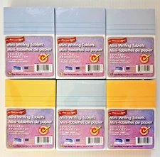 Mini-Writing Tablets 3.5" x 5" Lined, 5 x 35 Sheets, Select Blue or Gold