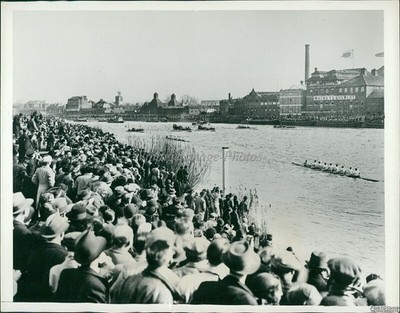1935 Cambridge Blue Crew Wins Over Heavier Oxford Crew Putney Sports Photo 7x9