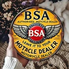 [Collector's Delight] Vintage BSA Motorcycle Dealer Tin Metal Signs 8x8 Inch