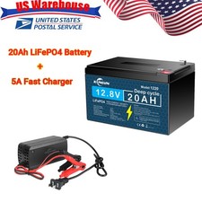 12V 20Ah Lithium Battery LiFePO4 Rechargeable Deep Cycle BMS RV Solar Golf Cart